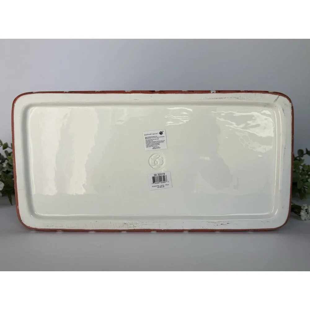 RARE‎ Dept 56 Ceramic Floral Lidded Bread Box/Planter/Decor Country Cottage Blue